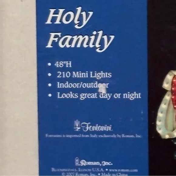 Roman 48'' Fontanini 210 Light Holy Family Nativity Indoor/Outdoor Scene Jesus